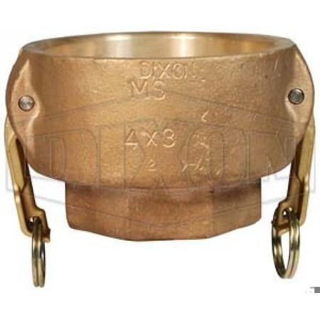 Dixon Type D Cam and Groove Reducing Coupler, 3 x 4 in Nominal, Female Coupler x FNPT End Style, Brass, Do 4030-D-BR